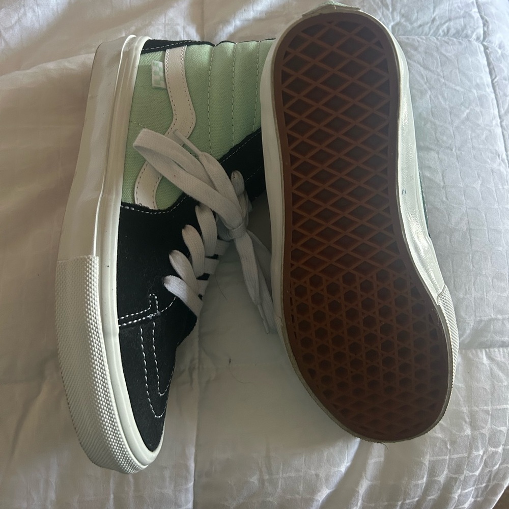 Vans Sk8 Black and Mint High-Top Sneakers